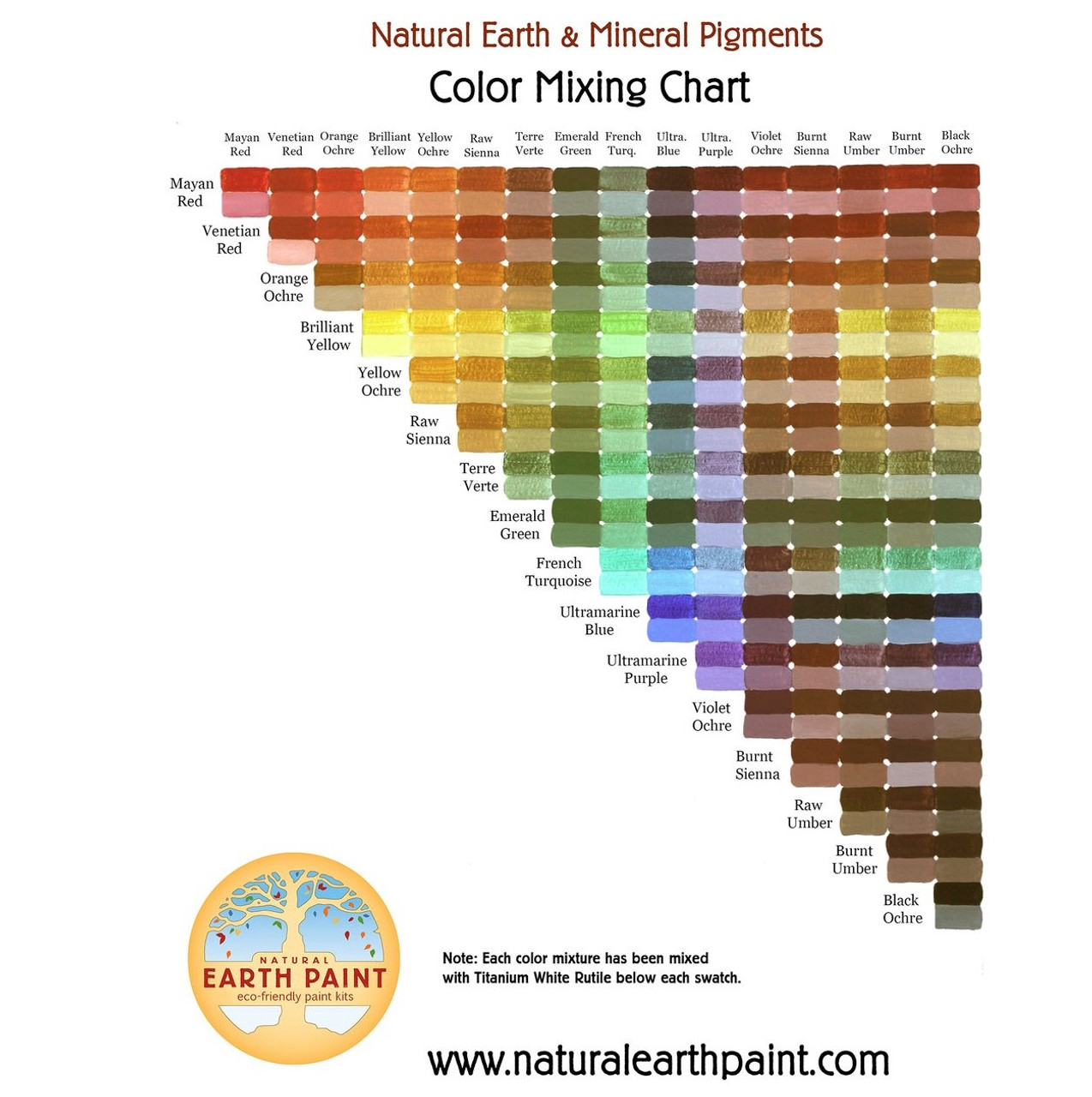 color mixing chart earthy art