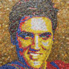 A mosaic made from discarded bottle caps of the King of Rock 'n' Roll, Elvis Presley